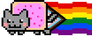 Nyan cat with progress flag as its trailer